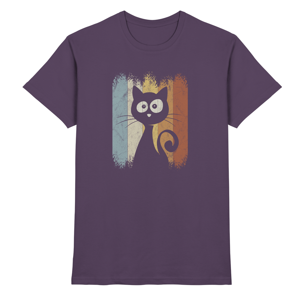 Retro Katze Silhouette - Premium Shirt