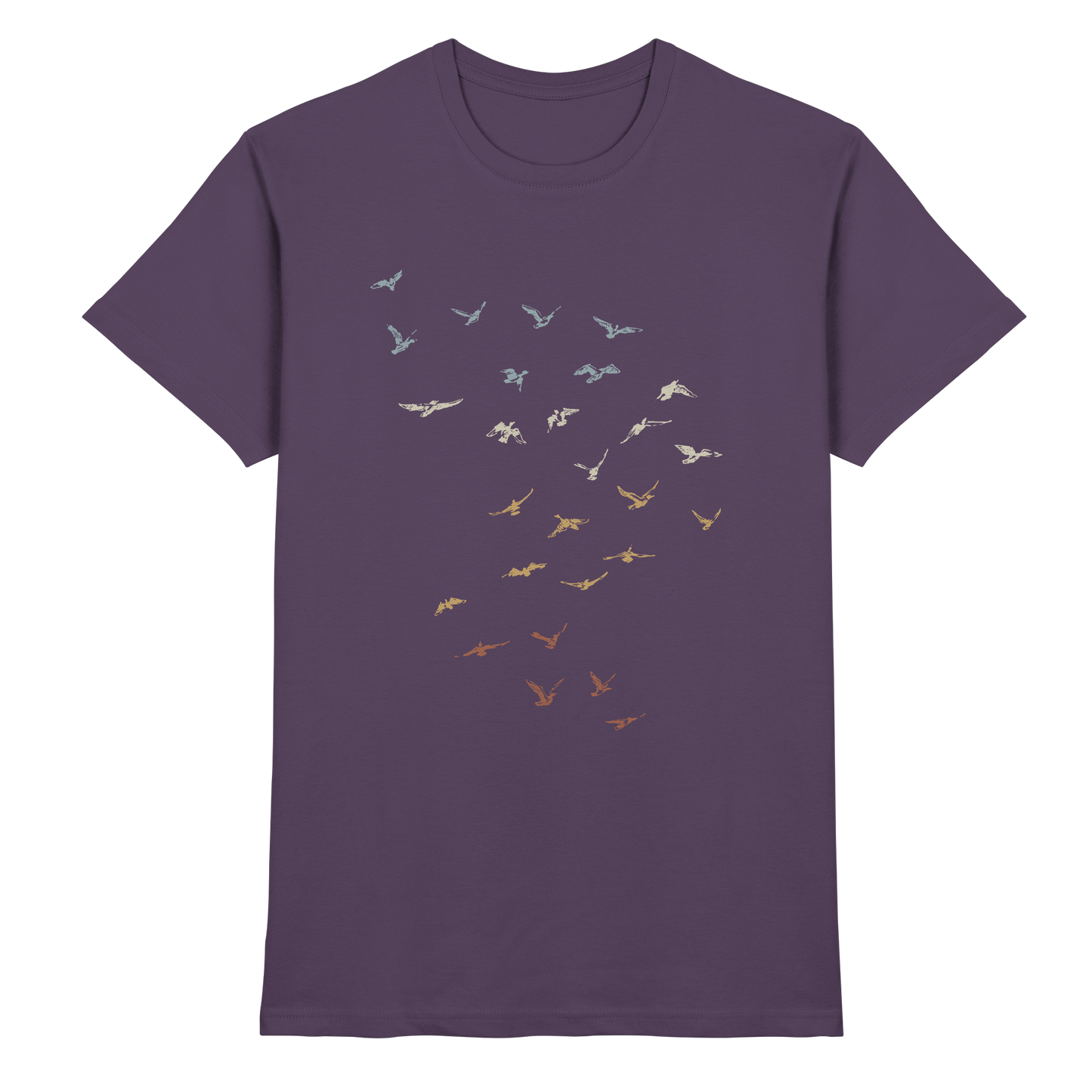 Retro Vogel Schwarm - Premium Shirt