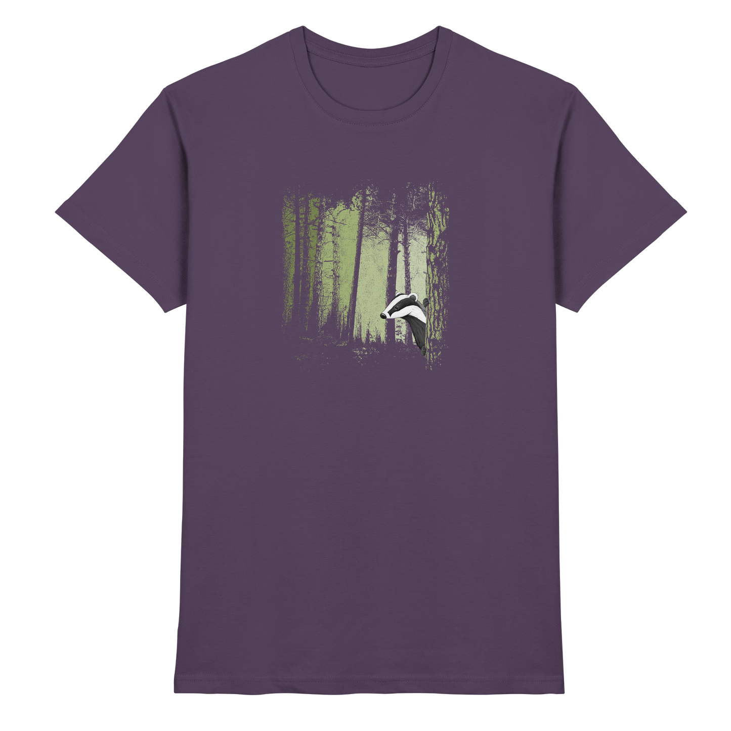 frecher Dachs im Zwielicht Wald - Premium Shirt