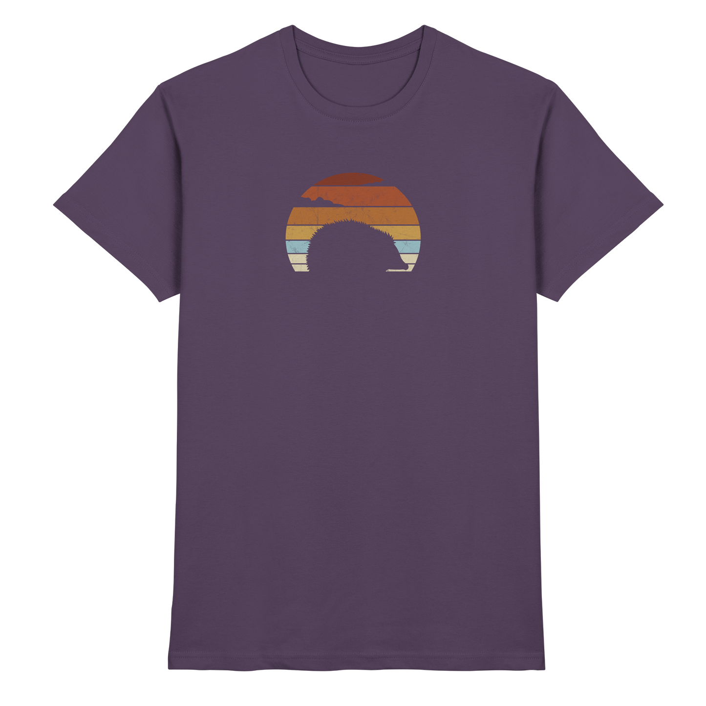 Retro Igel Silhouette im Sonnenuntergang - Premium Shirt