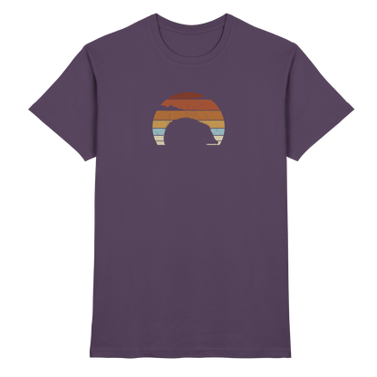Retro Igel Silhouette im Sonnenuntergang - Premium Shirt