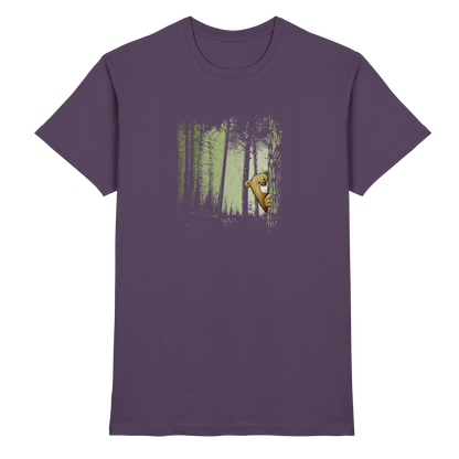 Comic Bär versteckt im Zwielicht Wald - Premium Shirt