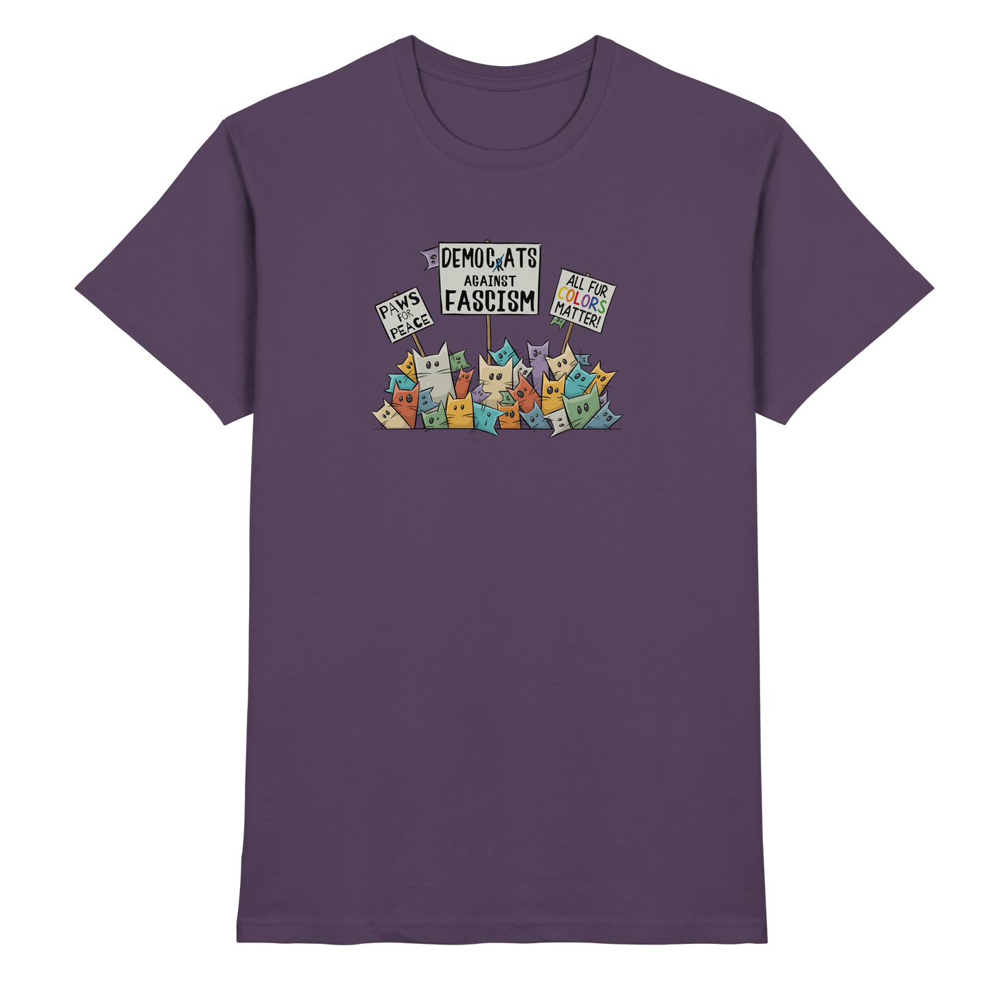 Demo-Katzen gegen Faschismus und für Vielfalt - Premium Shirt