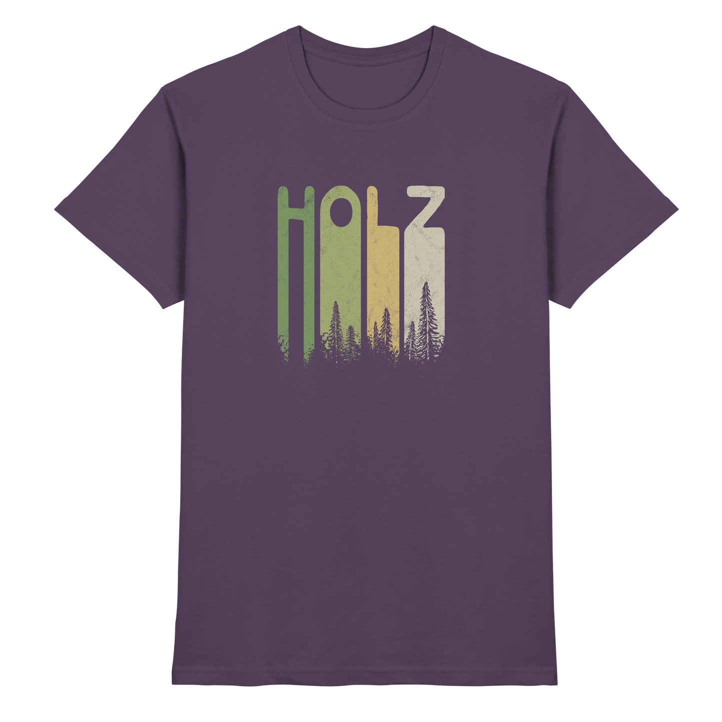 Holz Retro Wald Schriftzug - Premium Shirt