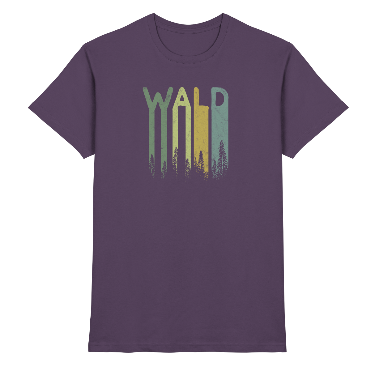 Wald Retro Forst Schriftzug - Premium Shirt