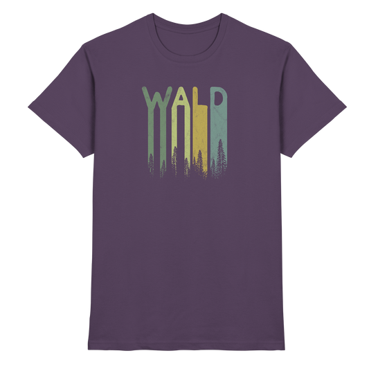 Wald Retro Forst Schriftzug - Premium Shirt