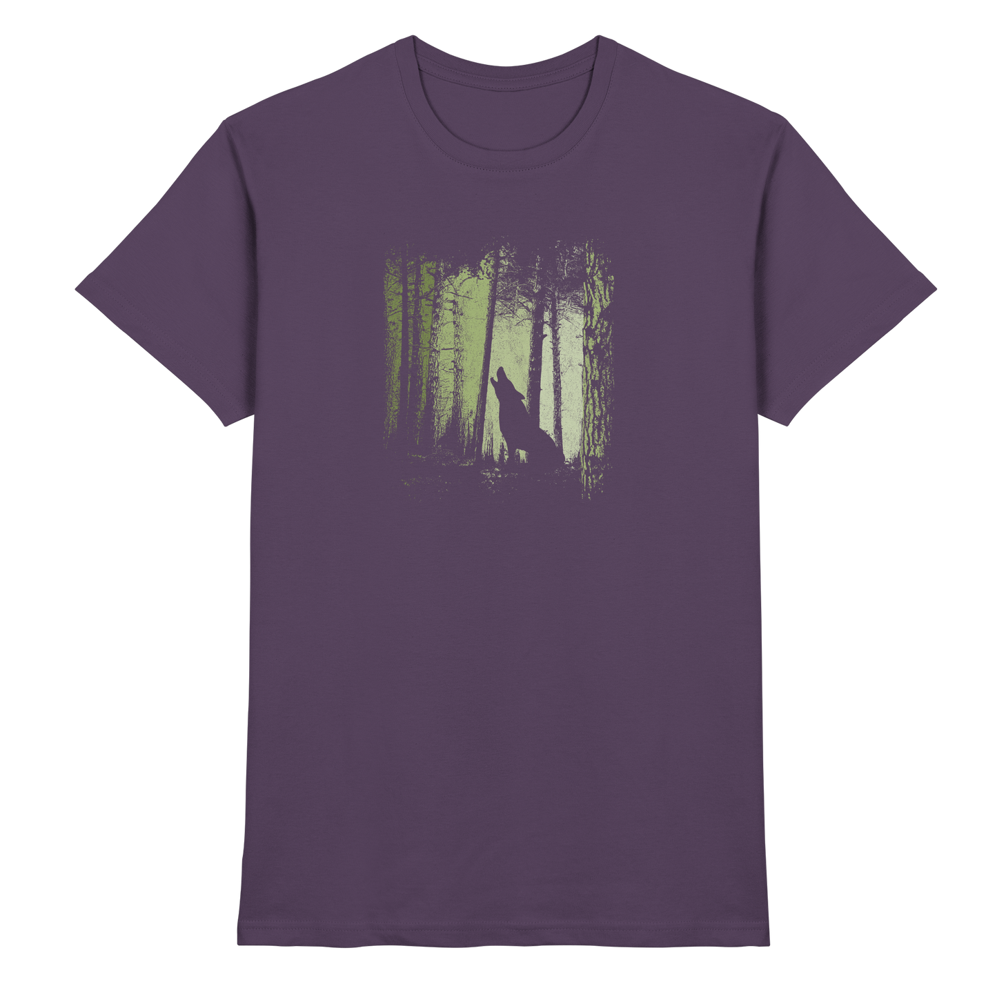 Einsamer Wolf im Zwielicht Wald  - Premium Shirt