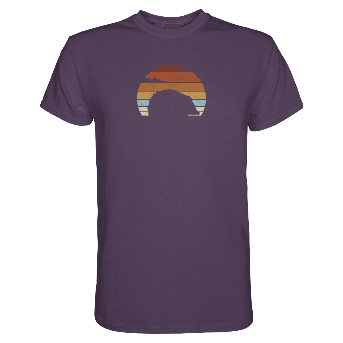 Retro Igel Silhouette im Sonnenuntergang - Premium Shirt
