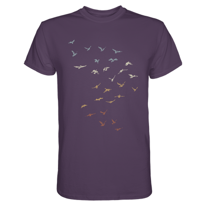 Retro Vogel Schwarm - Premium Shirt