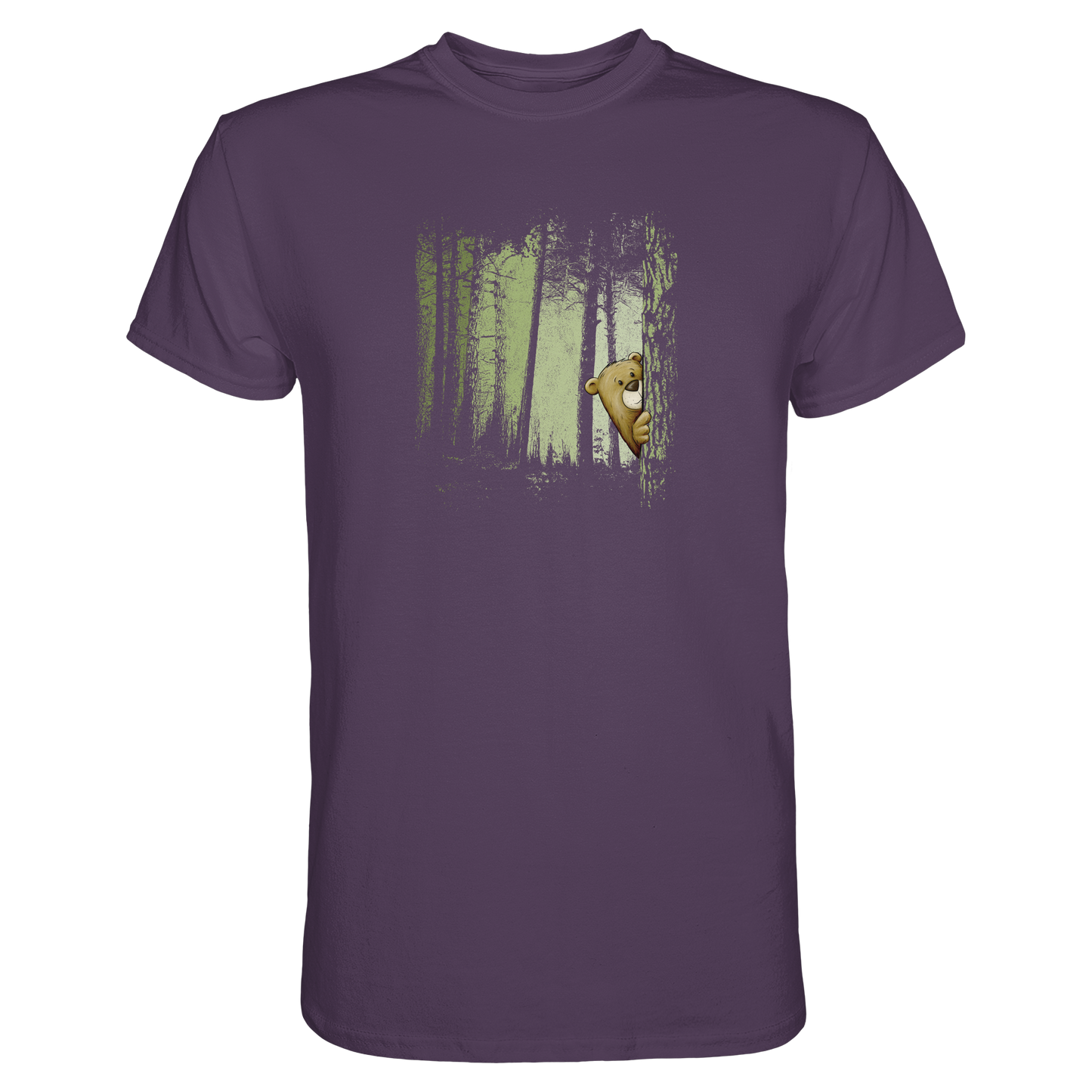 Comic Bär versteckt im Zwielicht Wald - Premium Shirt