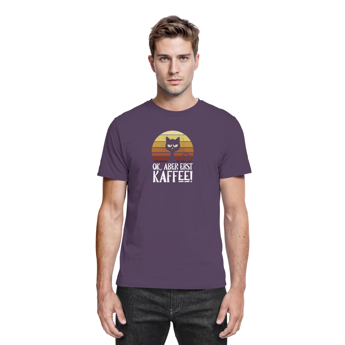 Ok, aber erst Kaffee | launische Katze - Premium Shirt