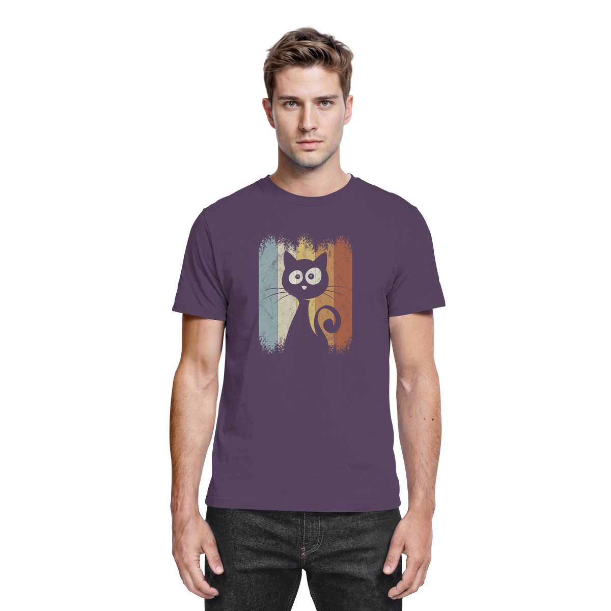 Retro Katze Silhouette - Premium Shirt