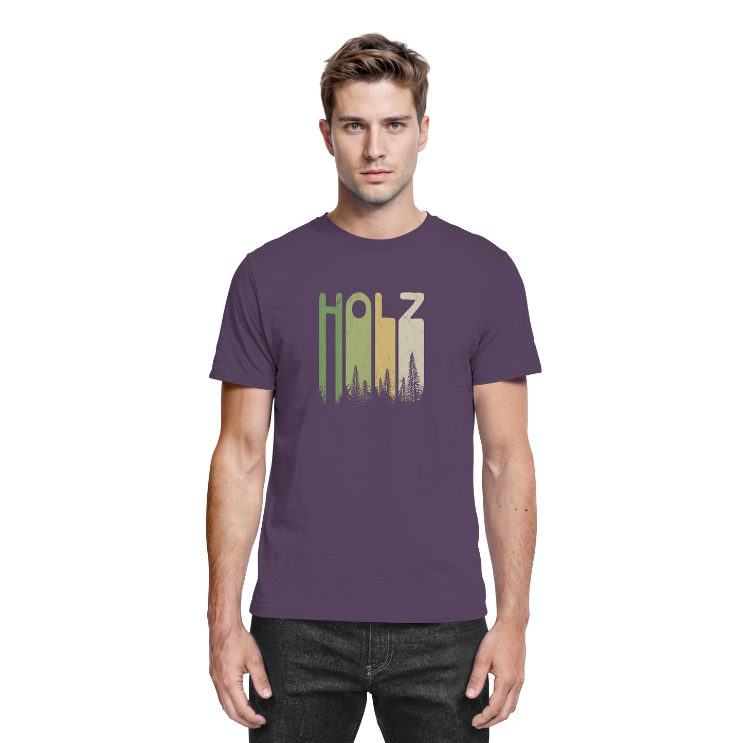 Holz Retro Wald Schriftzug - Premium Shirt