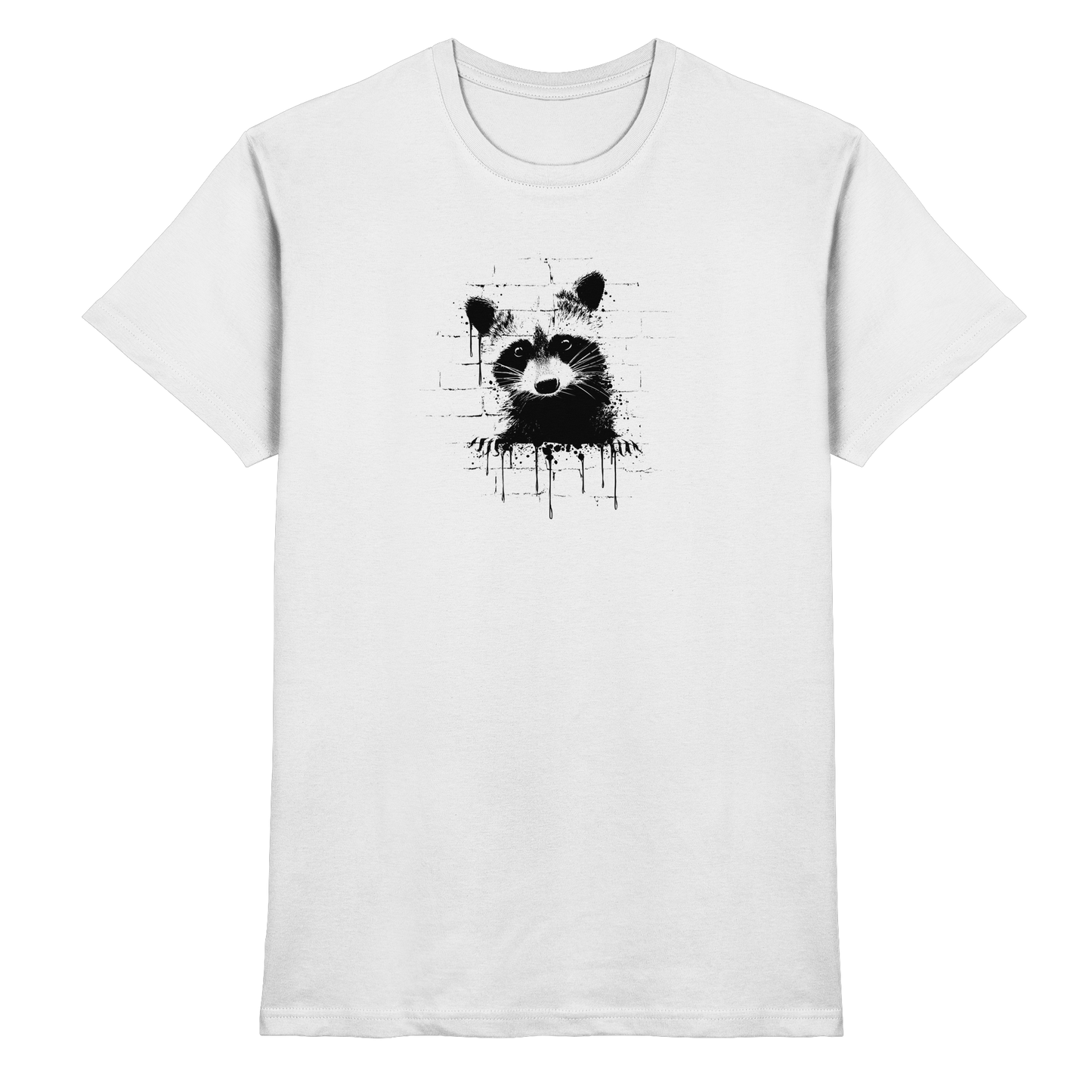 Funky Street Art Waschbär - Premium Shirt