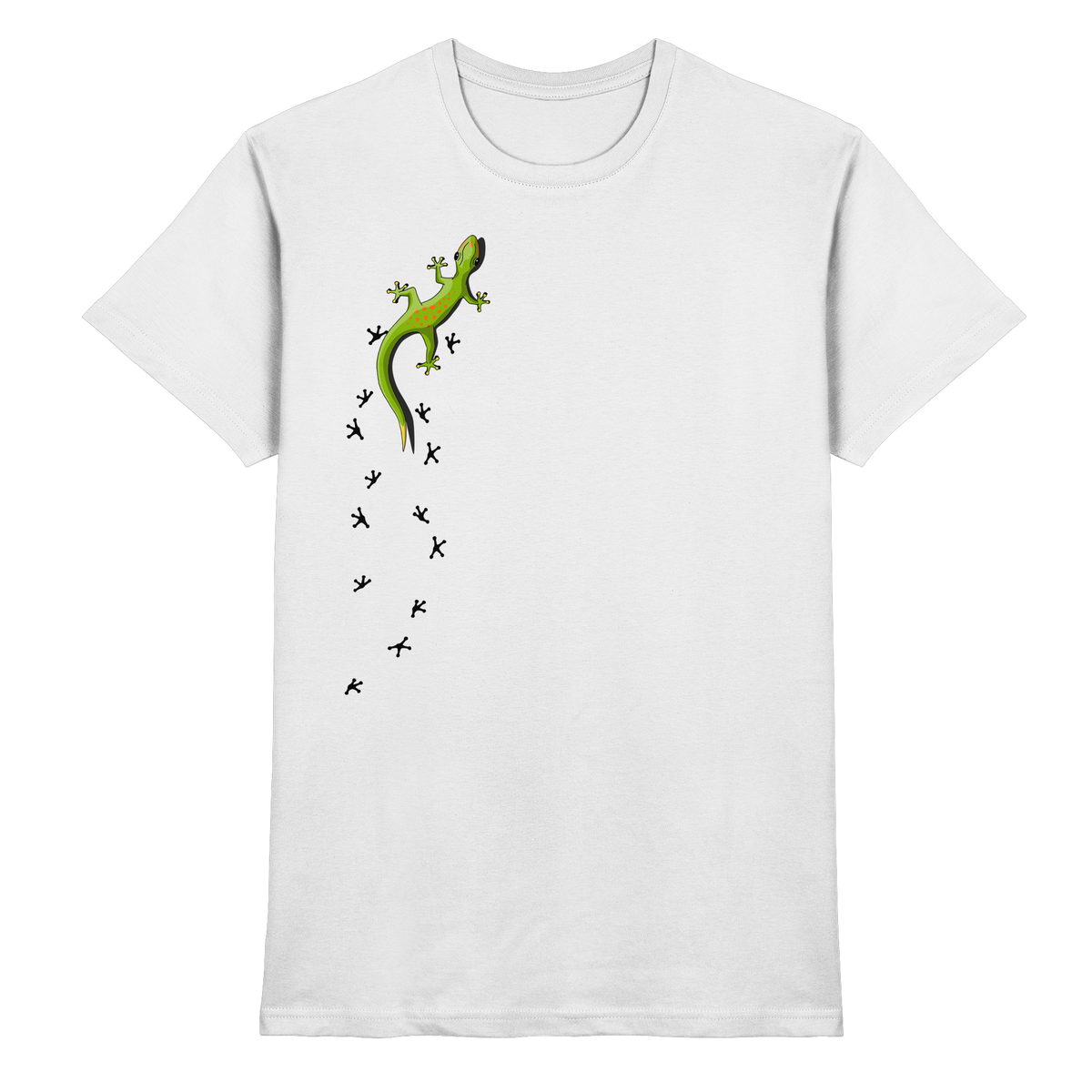 Kletternder Gecko mit Spuren - Premium Shirt
