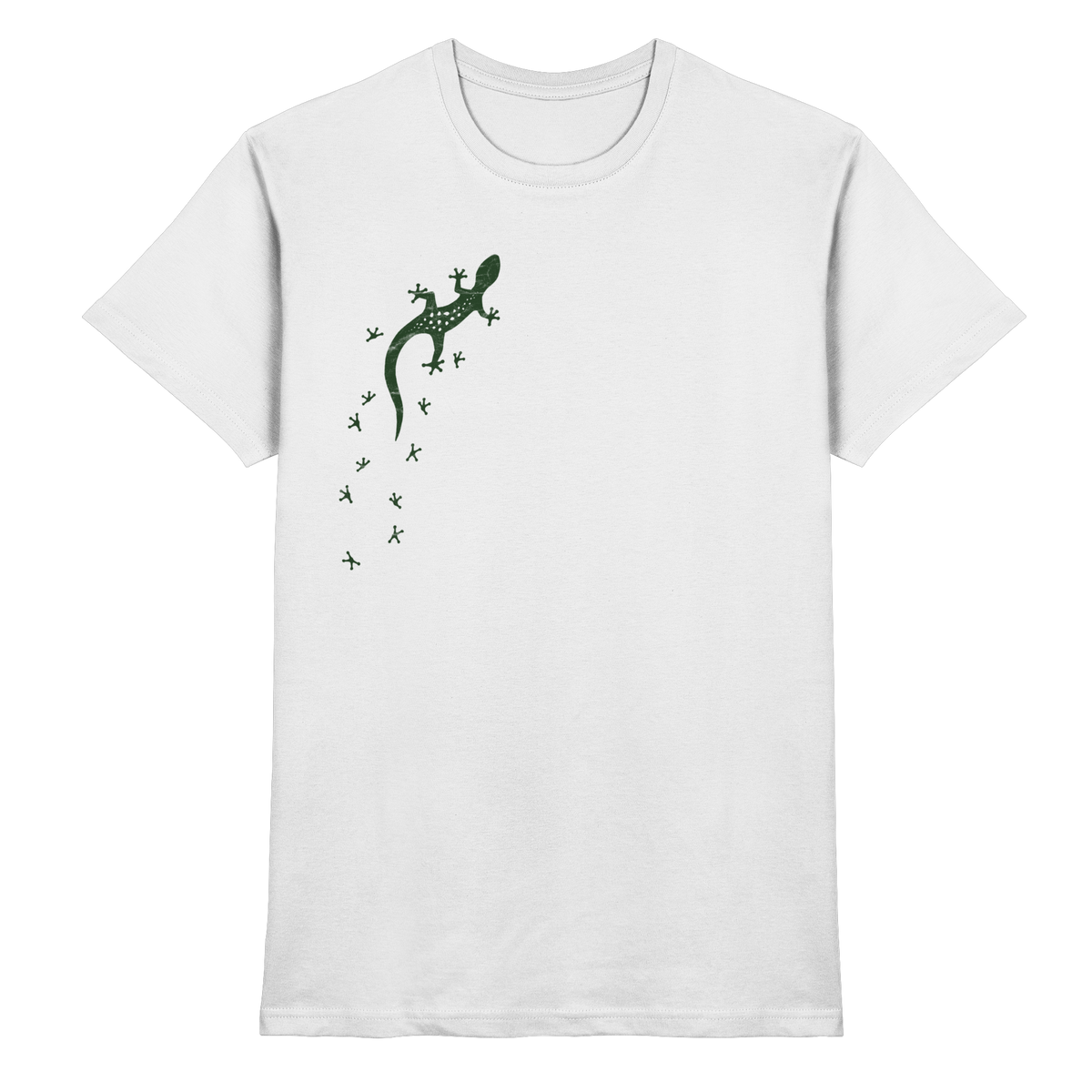 Gecko Eidechse Silhouette dunkel - Premium Shirt