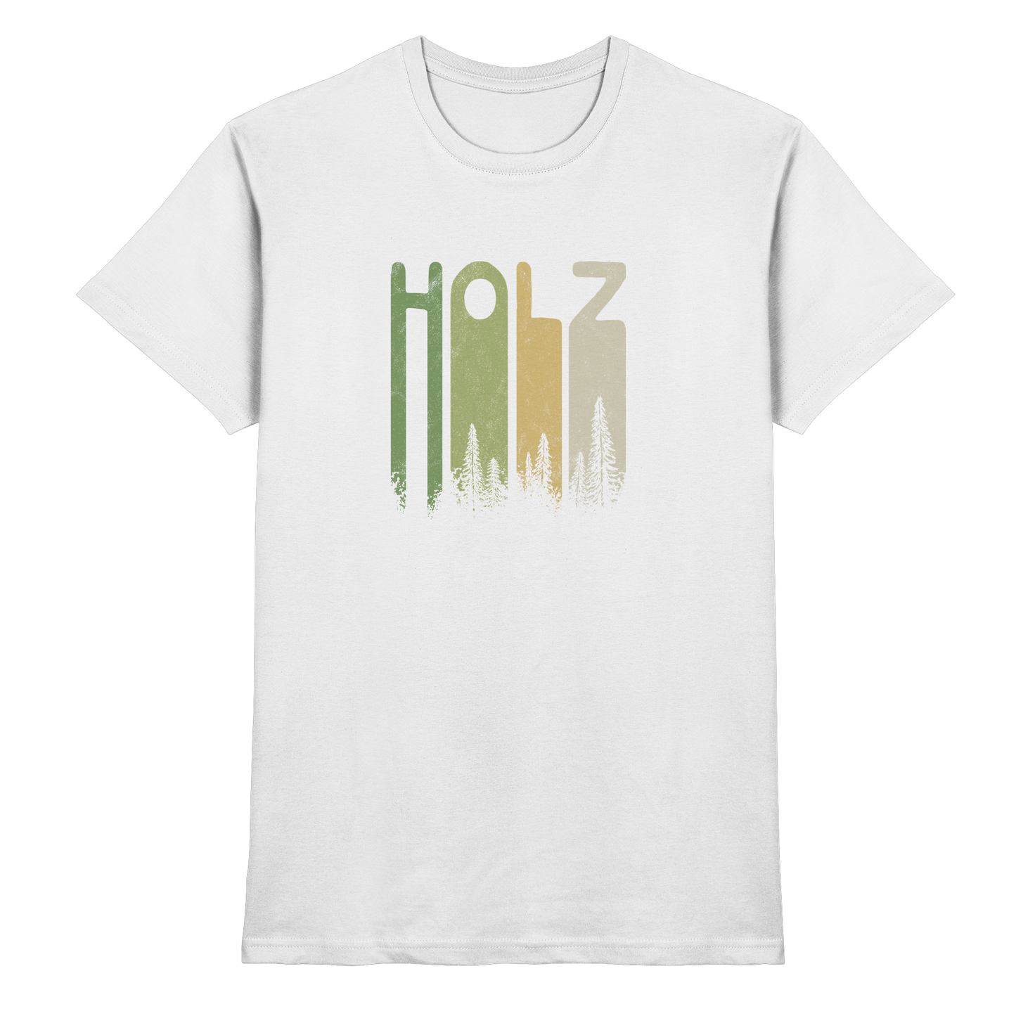 Holz Retro Wald Schriftzug - Premium Shirt