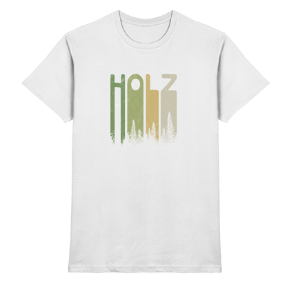 Holz Retro Wald Schriftzug - Premium Shirt