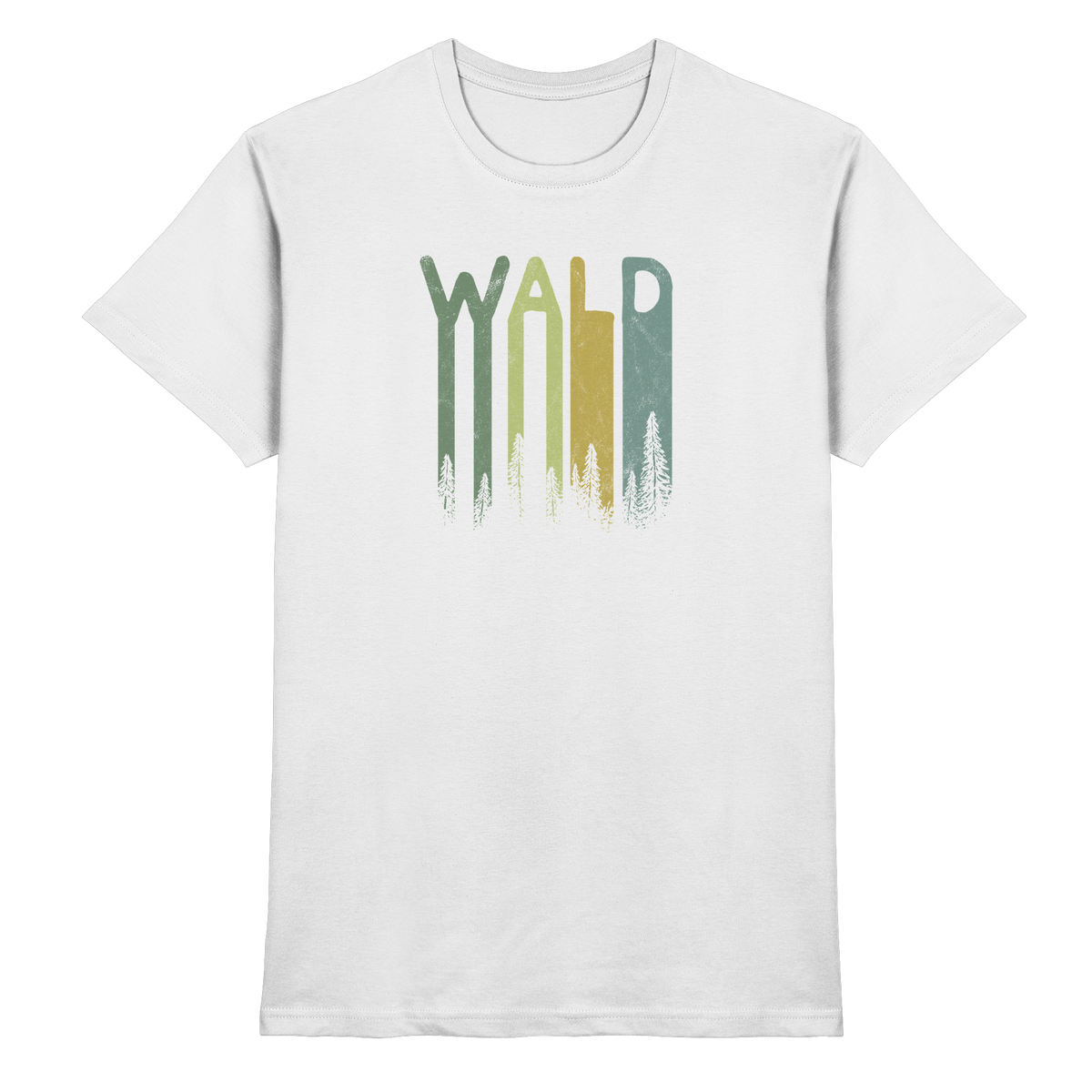 Wald Retro Forst Schriftzug - Premium Shirt