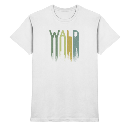 Wald Retro Forst Schriftzug - Premium Shirt
