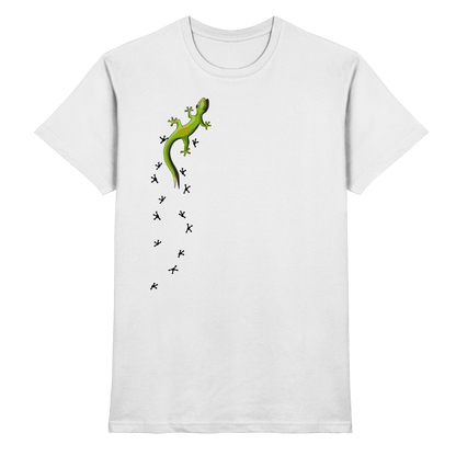 Kletternder Gecko mit Spuren - Premium Shirt