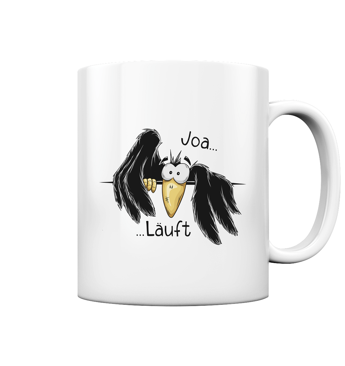 Joa Läuft Krähe gechillter Rabe - Tasse glossy