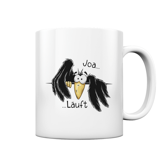 Joa Läuft Krähe gechillter Rabe - Tasse glossy