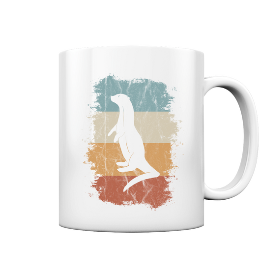 Retro Otter Fischotter Silhouette - Tasse glossy