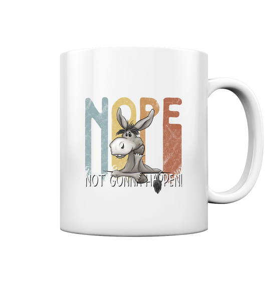 Nope | bockiger Esel - Tasse glossy