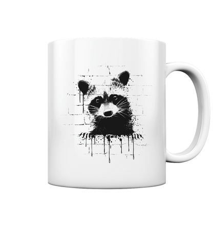 Funky Street Art Waschbär - Tasse glossy