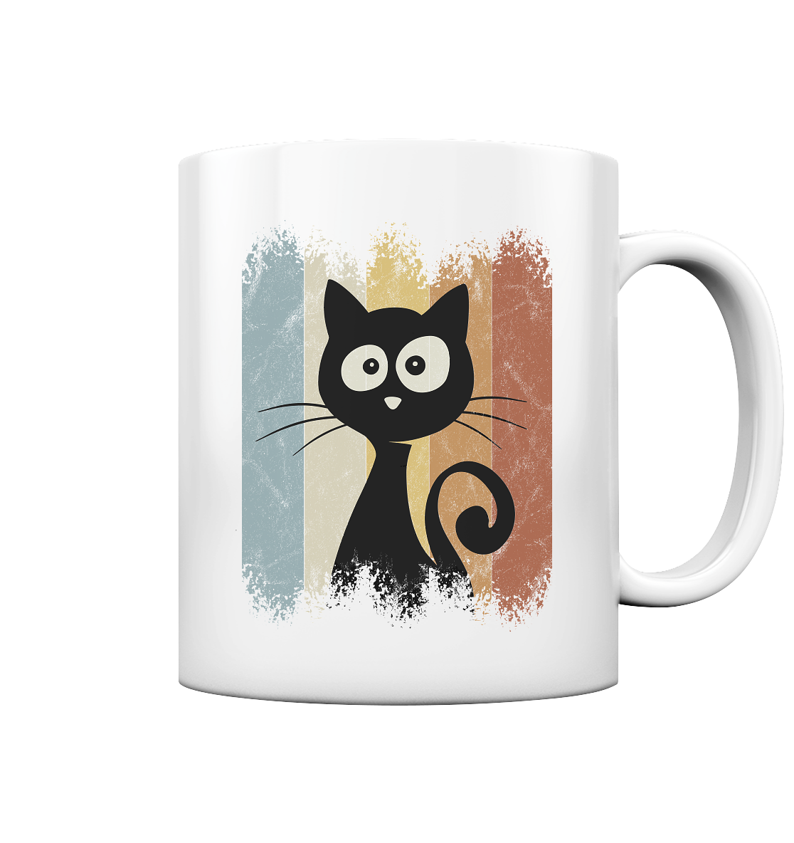 Retro Katze Silhouette - Tasse glossy
