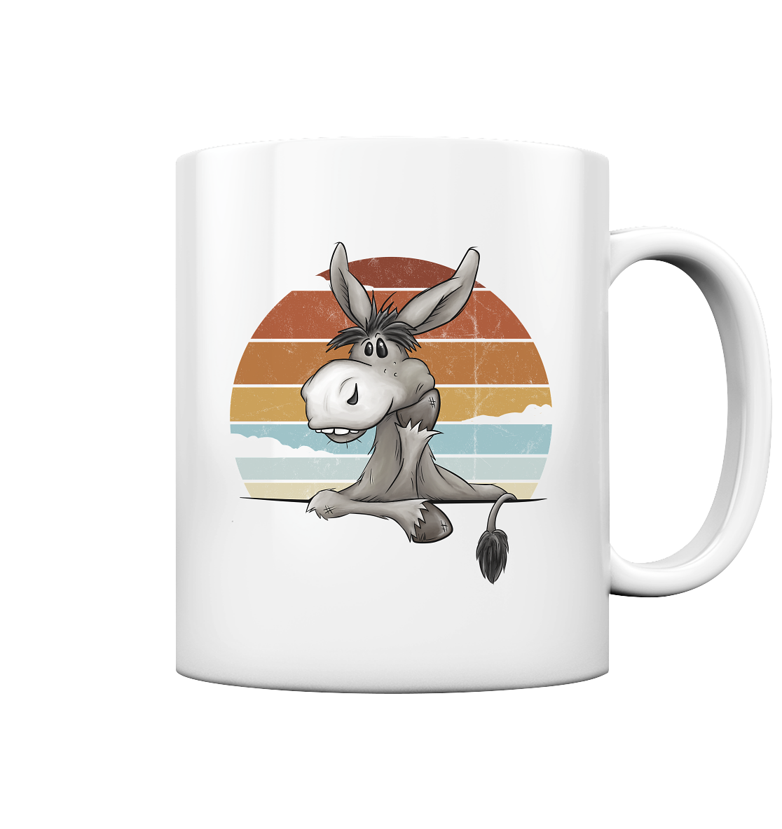 Lässiges Maultier Retro Esel - Tasse glossy