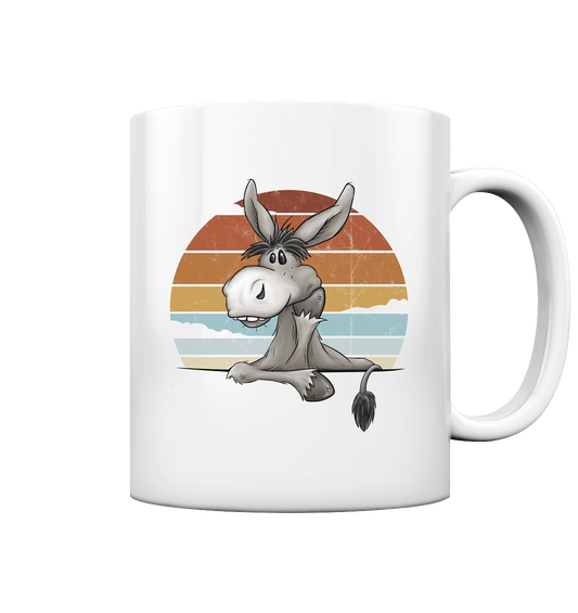 Lässiges Maultier Retro Esel - Tasse glossy