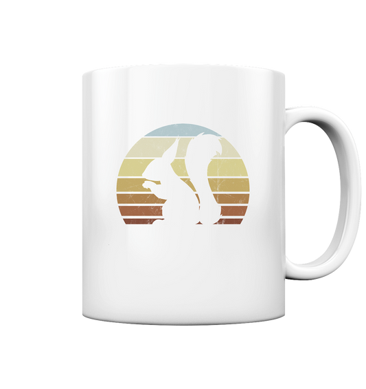 Retro Eichhörnchen Silhouette - Tasse glossy