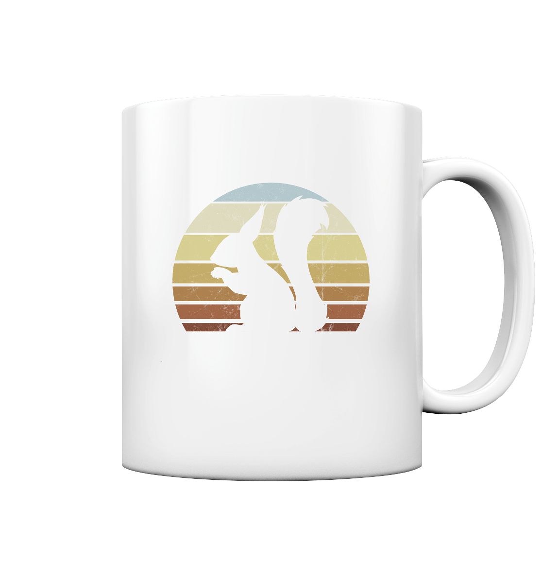 Retro Eichhörnchen Silhouette - Tasse glossy