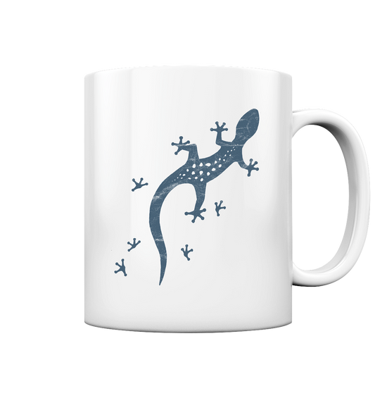 Gecko Eidechse Silhouette dunkel - Tasse glossy