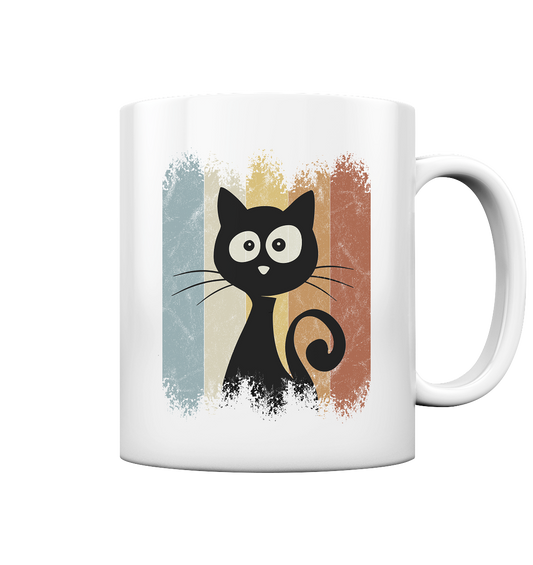 Retro Katze Silhouette - Tasse glossy