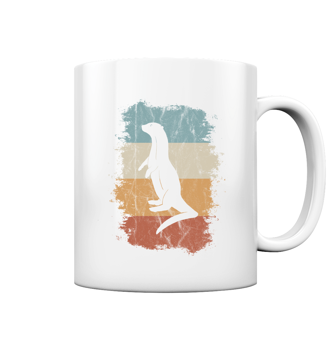Retro Otter Fischotter Silhouette - Tasse glossy