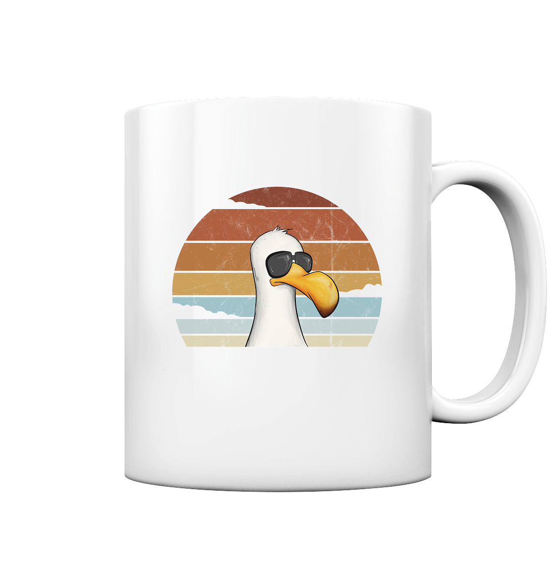 Cool lässige Retro Möwe - Tasse glossy