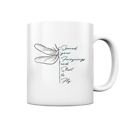 Breite die Flügel aus und flieg los | Libelle - Tasse glossy