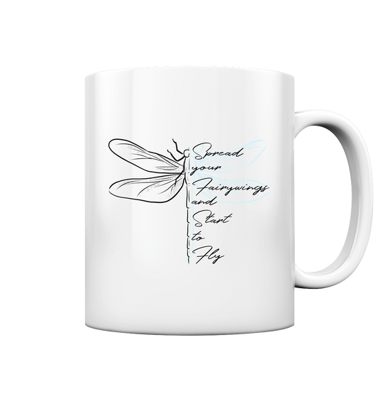 Breite die Flügel aus und flieg los | Libelle - Tasse glossy
