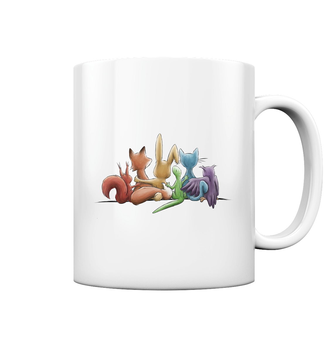 Regenbogen Tiere für Freundschaft, Toleranz und Vielfalt - Tasse glossy