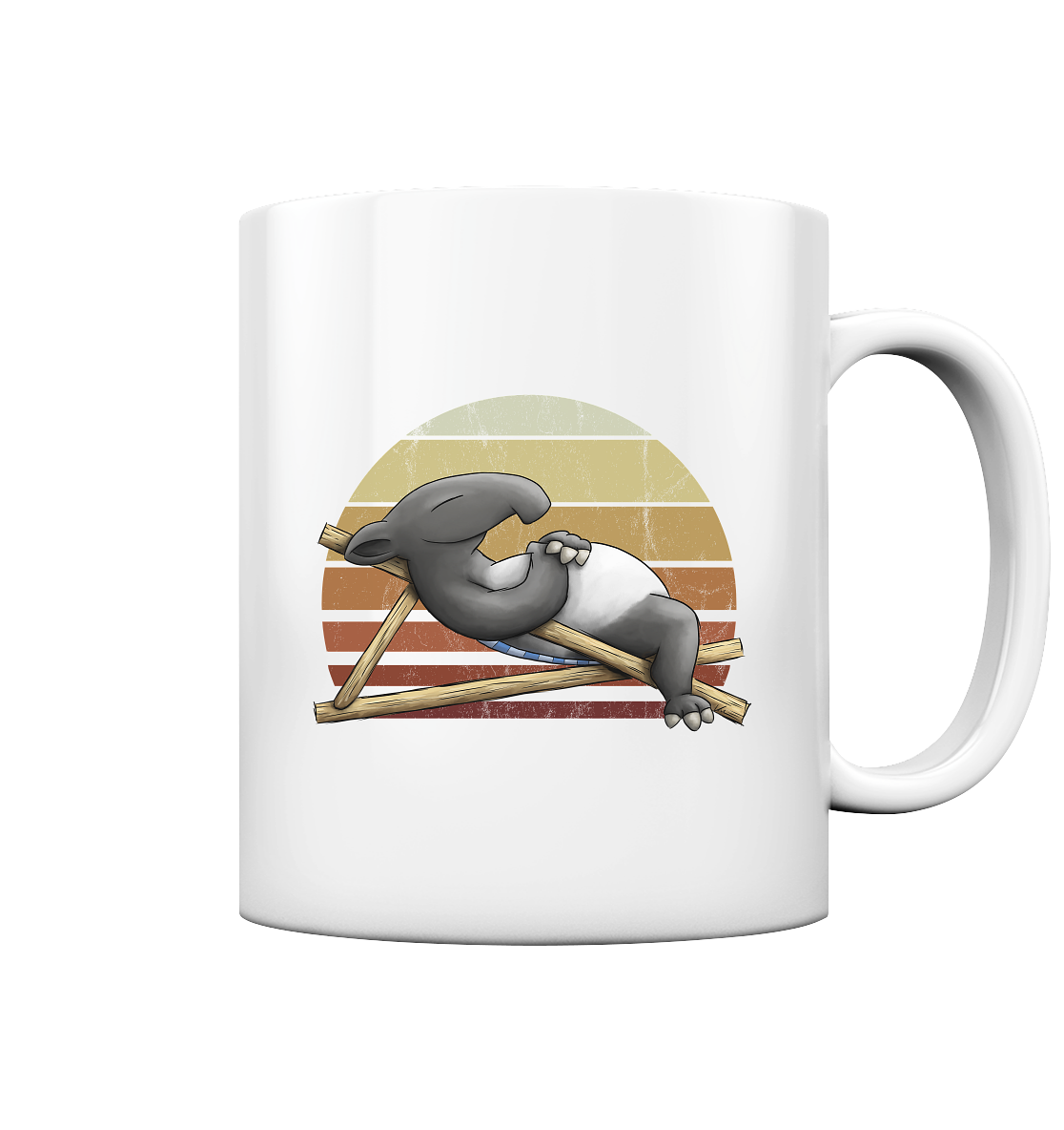 Lässiger Retro Sundown Tapir - Tasse glossy