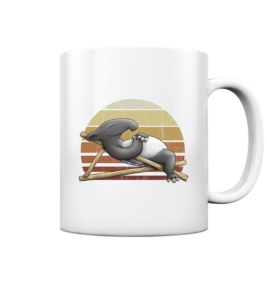 Lässiger Retro Sundown Tapir - Tasse glossy