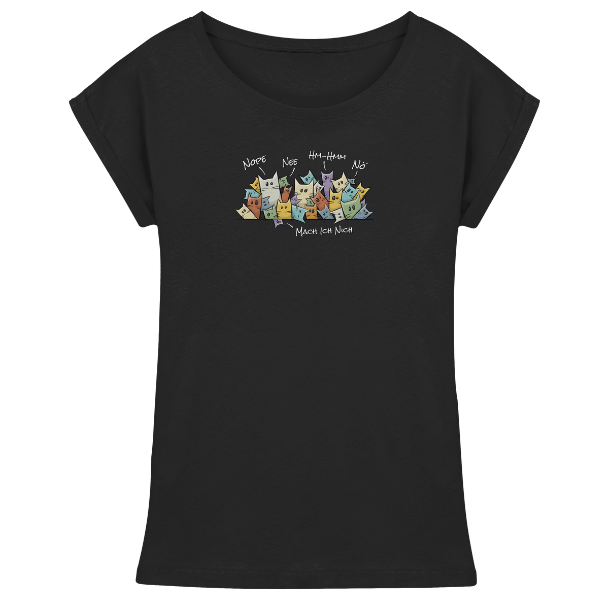 Nope, Nee, Nö Katzen - Womens Extended Shoulder T-Shirt