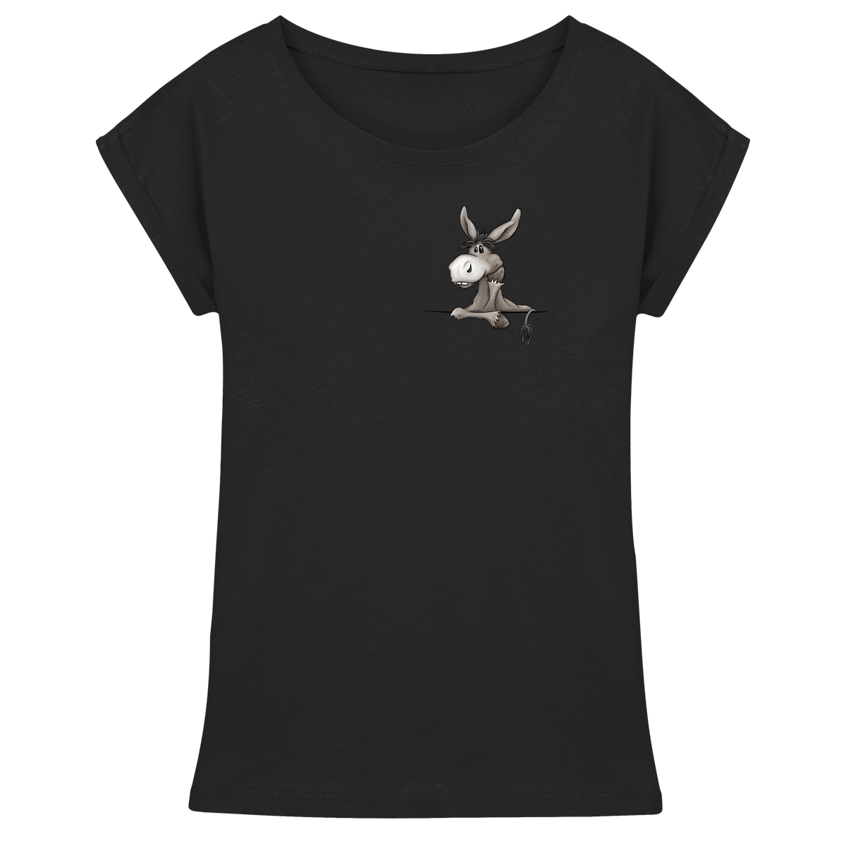 Lustiger lässiger Esel - Womens Extended Shoulder T-Shirt