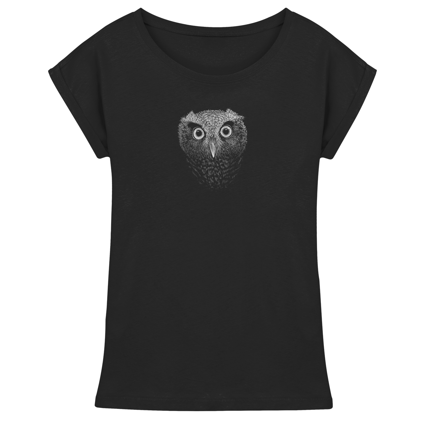 Eule Kritzelkunst Illustration - Womens Extended Shoulder T-Shirt
