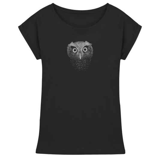 Eule Kritzelkunst Illustration - Womens Extended Shoulder T-Shirt