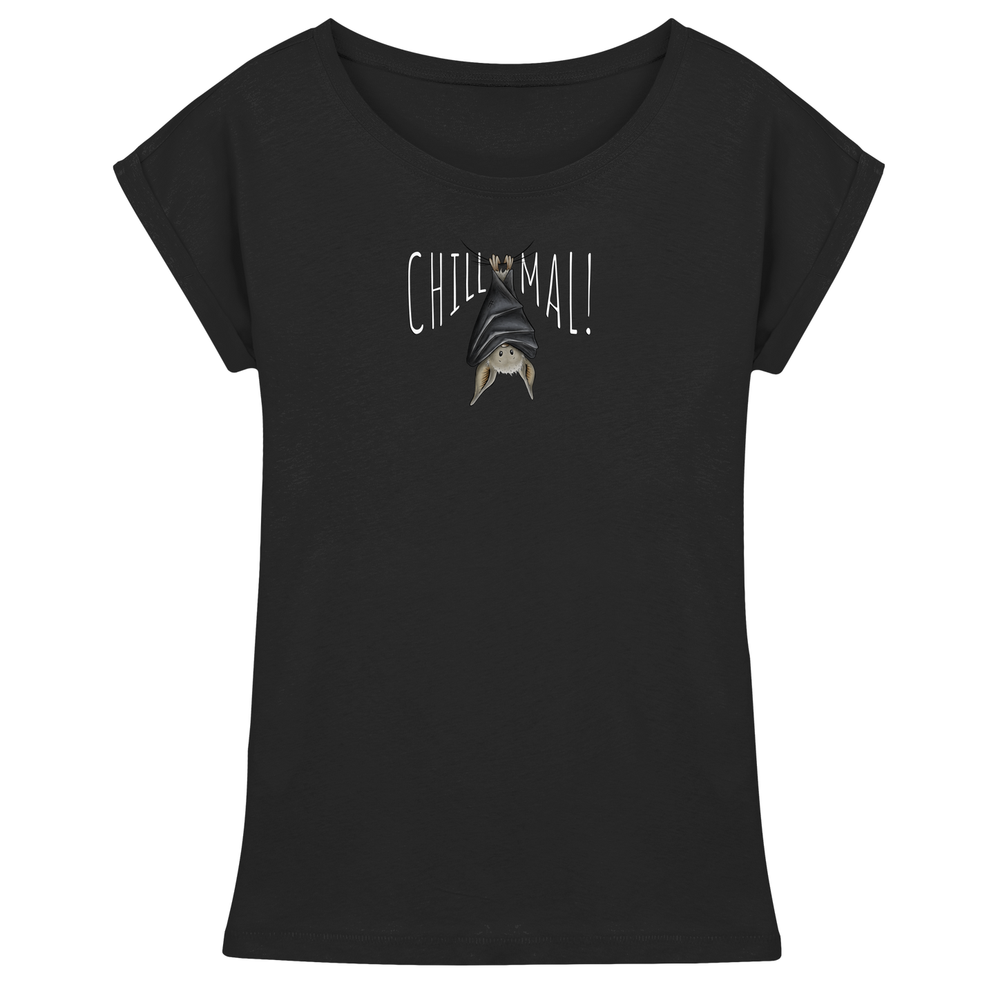 Chill Mal gemütliche Fledermaus - Womens Extended Shoulder T-Shirt