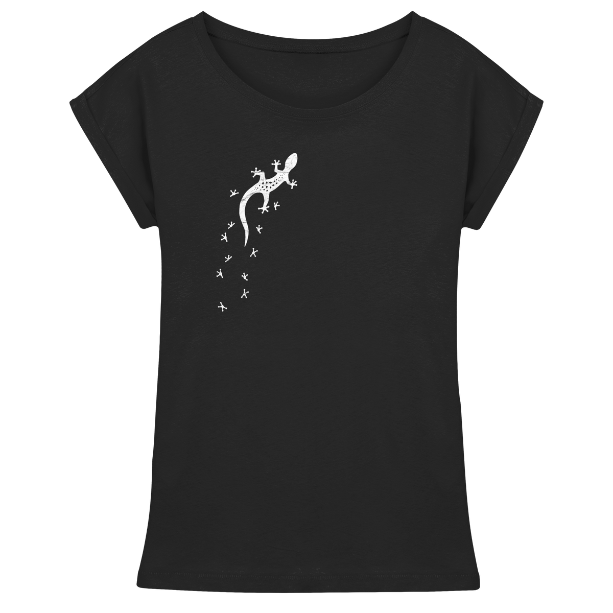 Gecko Eidechse Silhouette hell - Womens Extended Shoulder T-Shirt